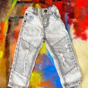 Afton | Infant Gray Stonewashed Distressed Jeans